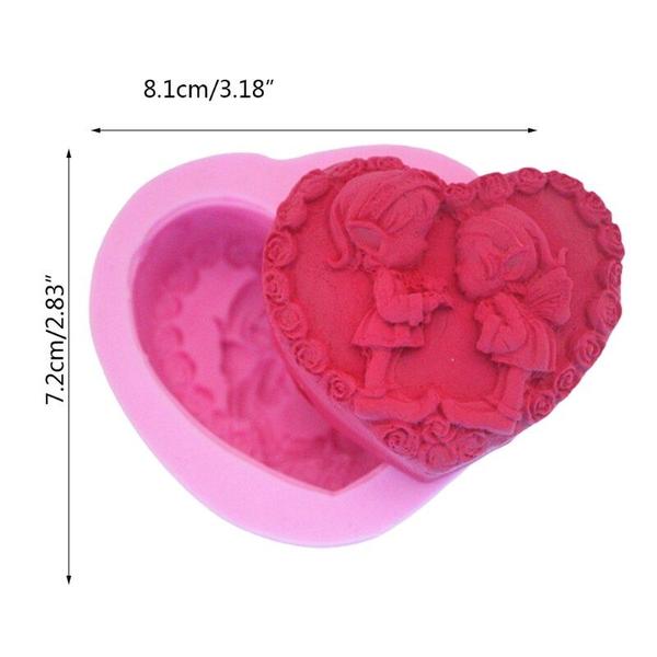 Imagem de Molde de sabão de silicone 3D Love Rose Heart Kids Pastry DIY Crafts