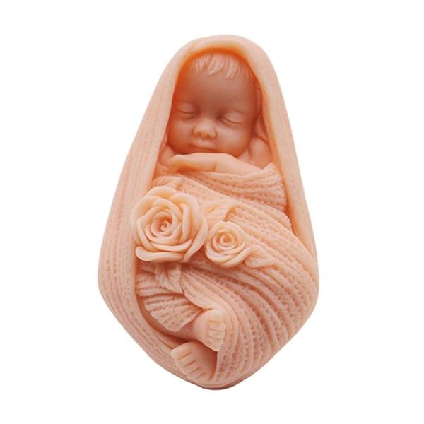 Imagem de Molde de sabão Wokex 3D Sleeping Baby Silicone (branco)