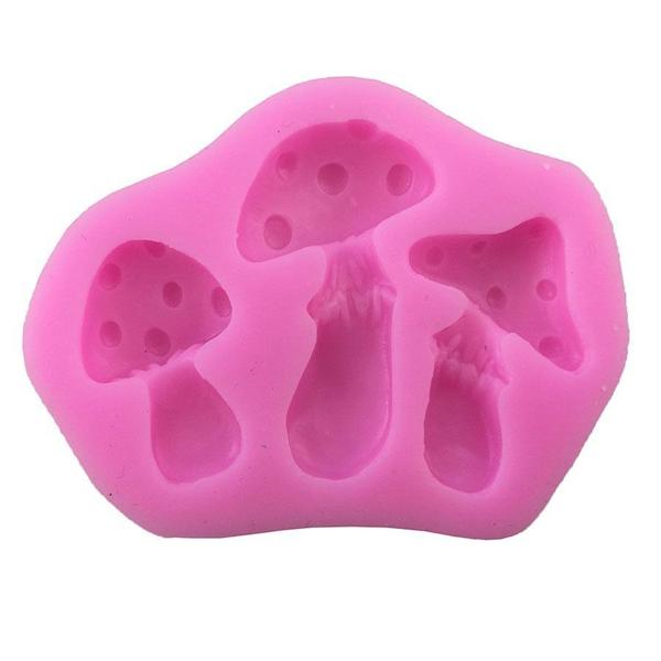 Imagem de Molde De Silicone 3 Cogumelos Para Confeitaria E Biscuit.