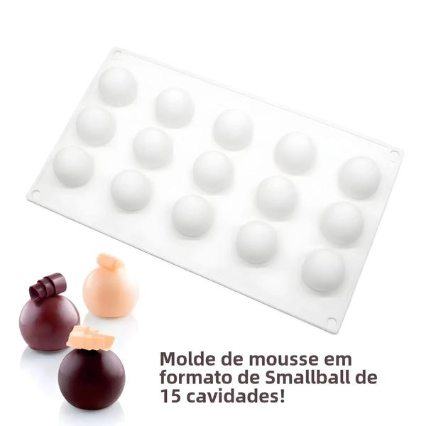 Imagem de Molde de Silicone 3D para Meia Esfera de Chocolate - Ideal para Bolos, Doces e Trufas