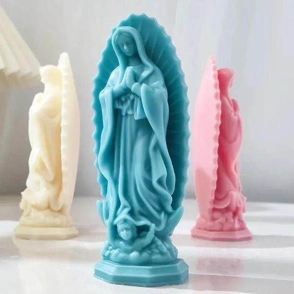 Imagem de Molde de Silicone 3D para Vela - Imagem da Virgem Maria - Resina, Gesso e Mais