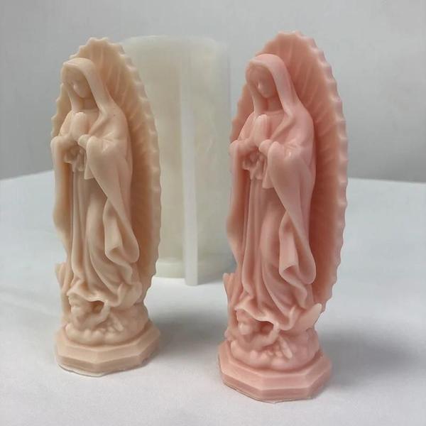 Imagem de Molde de Silicone 3D para Vela - Imagem da Virgem Maria - Resina, Gesso e Mais