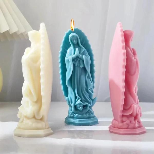 Imagem de Molde de Silicone 3D para Vela - Imagem da Virgem Maria - Resina, Gesso e Mais