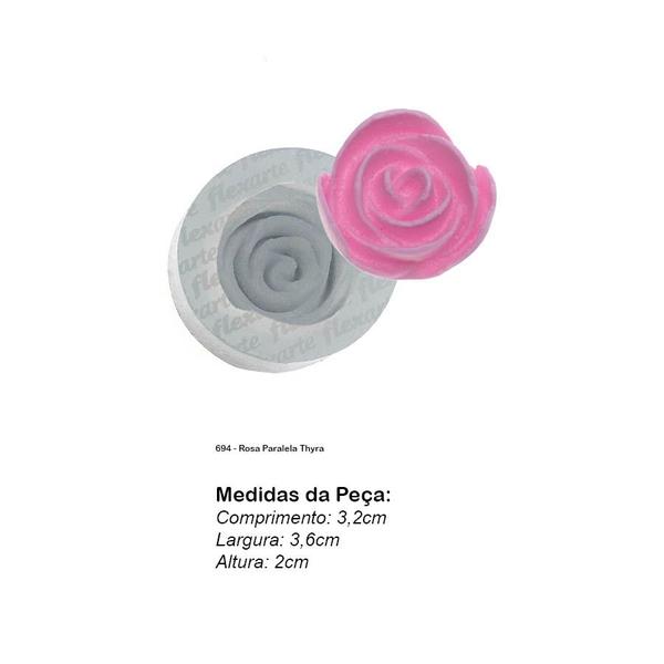 Imagem de Molde De Silicone 694 - Rosa Paralela Thyra - Flor Feminino