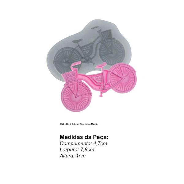 Imagem de Molde De Silicone 754 - Bicicleta C Cestinho Média - Esporte