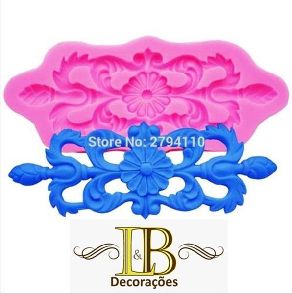 Imagem de Molde De Silicone Arabesco Flor Confeitaria E Biscuit