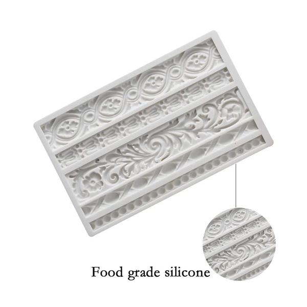 Imagem de Molde de silicone Barroco Scroll Relief Border Flower Wokex