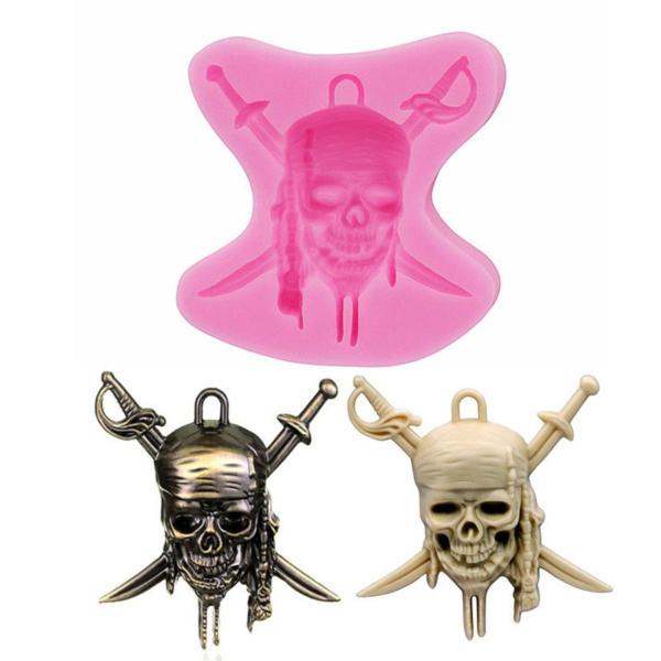 Imagem de Molde De Silicone Caveira Pirata P/ Confeitaria Biscuit