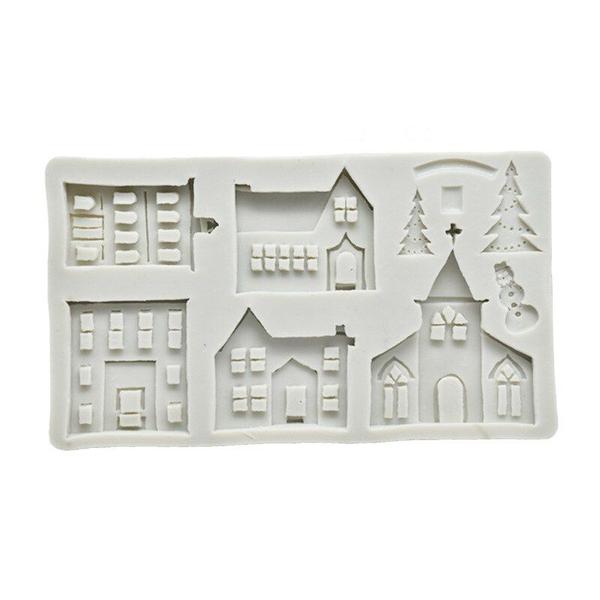 Imagem de Molde de silicone Christmas House Castle Tree Ice Snow para bolo