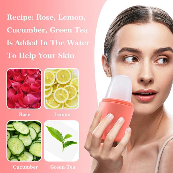 Molde de silicone em cubo reutilizável Ice Roller AECW para massagem facial Imagem de Molde de silicone em cubo reutilizável Ice Roller AECW para massagem facial