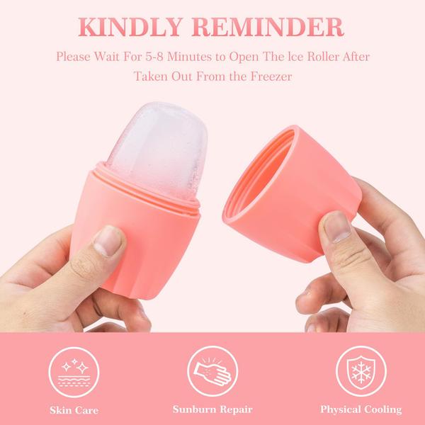 Molde de silicone em cubo reutilizável Ice Roller AECW para massagem facial Imagem de Molde de silicone em cubo reutilizável Ice Roller AECW para massagem facial