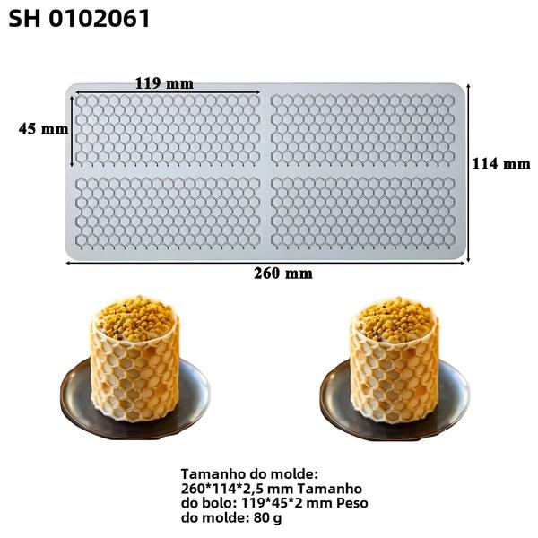 Imagem de Molde de Silicone em Formato de Favo de Mel para Decoração de Sobremesas