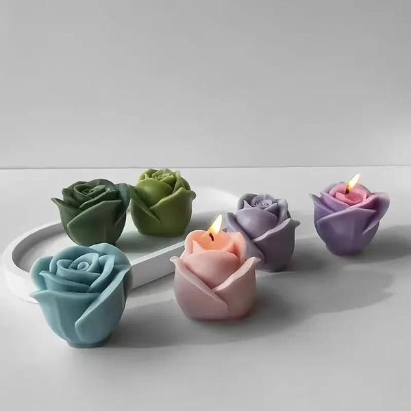 Imagem de Molde de Silicone em Formato de Rosa para Vela Aromática, Sabonete Artesanal e Gesso