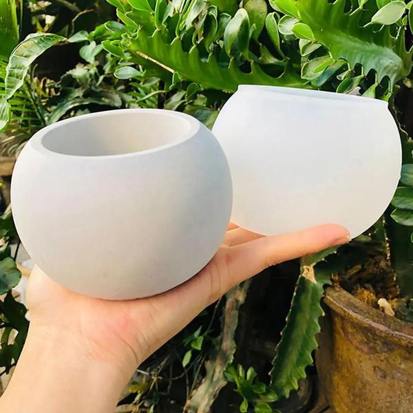 Imagem de Molde de Silicone Esférico para Vaso de Flores, Velas e Jóias