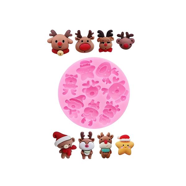 Imagem de Molde De Silicone Estrela Urso De Natal Para Fondant Açúcar Cupcake Artesanato Resina Epóxi Moldes