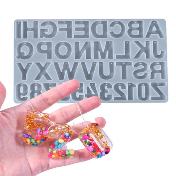 Imagem de Molde De Silicone Formato Alfabeto Invertido Grande com Furo