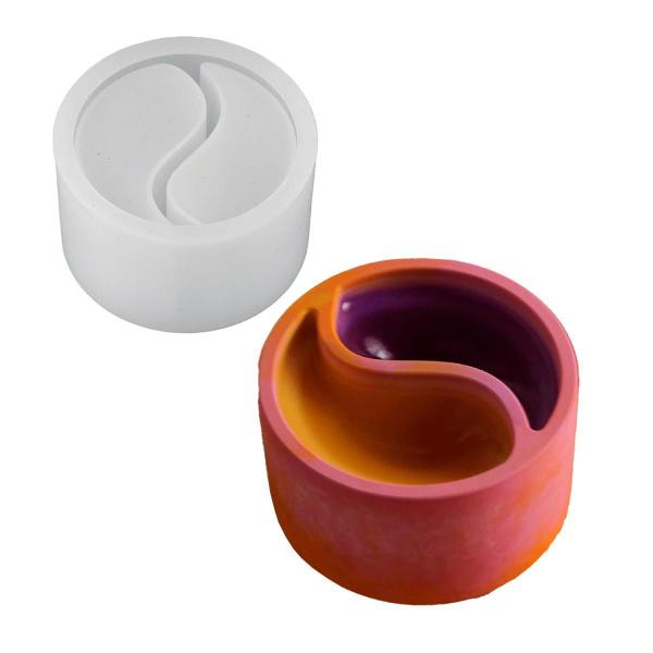 Imagem de Molde De Silicone Formato Pote Para Vela Ying Yang