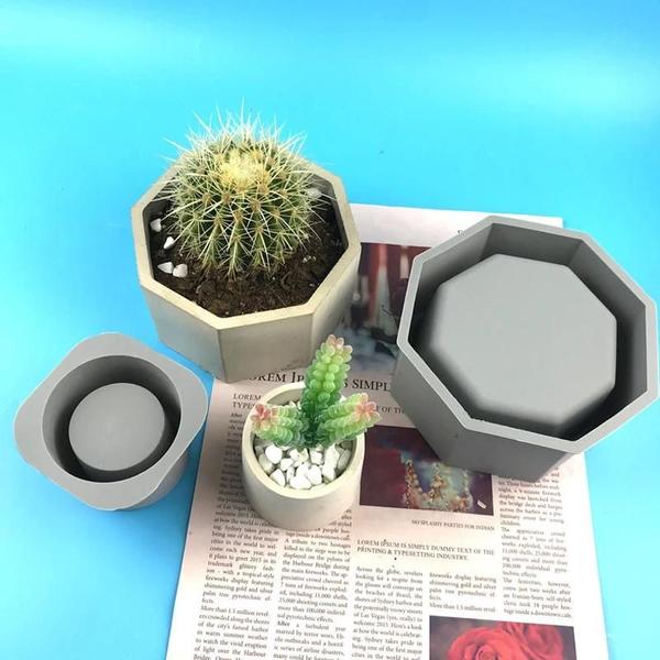 Imagem de Molde de Silicone Grande Hexagonal e Quadrado para Artesanato DIY com Resina Epóxi e Concreto