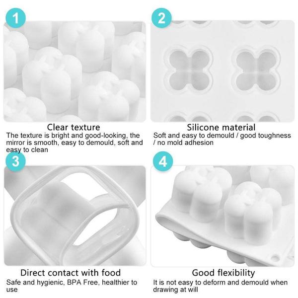 Imagem de Molde de silicone HEITIGN em forma de bolha 3D de 15 cavidades para vela