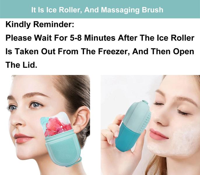 Molde de silicone Ice Roller AECW Reutilizável Cube com pincel azul Imagem de Molde de silicone Ice Roller AECW Reutilizável Cube com pincel azul