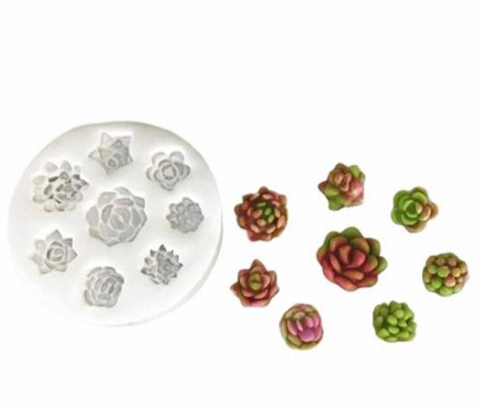 Imagem de Molde de silicone mini suculentas, resina, confeitaria, biscuit molds planet rb936