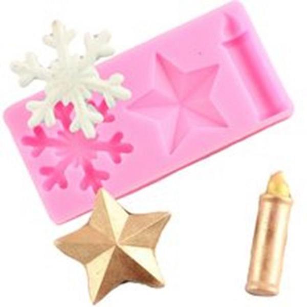 Imagem de Molde De Silicone Natal, Vela, Estrela Para Confeitaria.