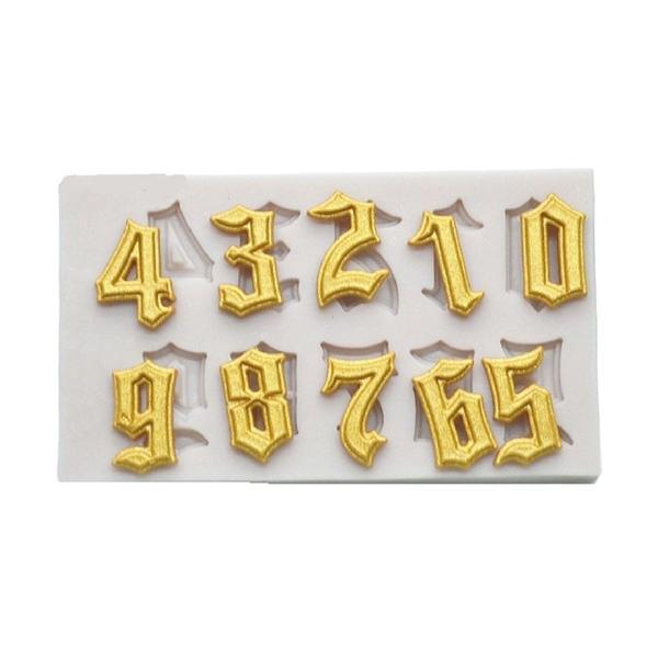 Imagem de Molde de silicone números modernos para decorar rb1372