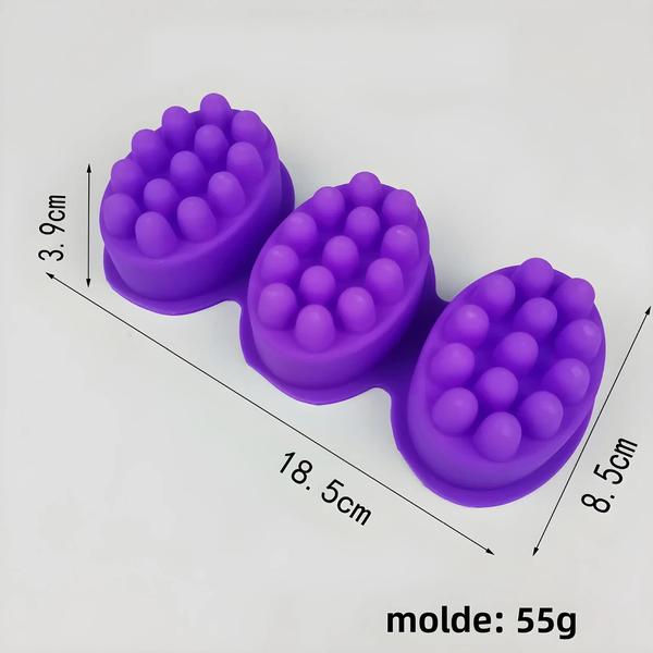 Imagem de Molde de Silicone Oval para Sabonete Artesanal e Resina - Ideal para Terapia de Massagem