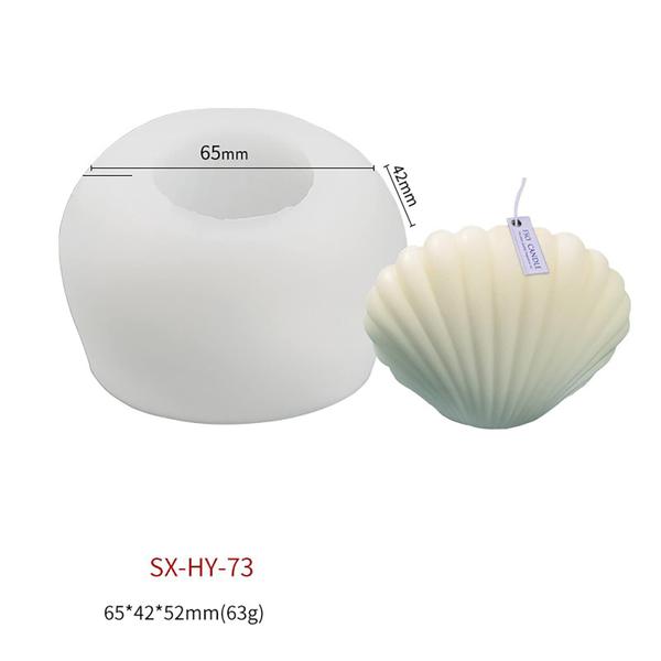 Imagem de Molde de silicone, pacote com 4 unidades de resina de concha Shell Mold para sabonete de vela