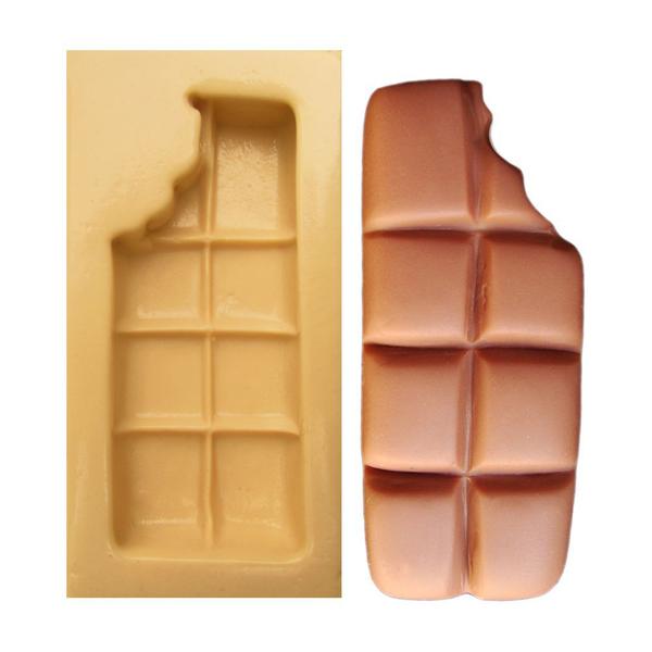 Imagem de Molde de Silicone para Biscuit Casa da Arte - Modelo: Chocolate em Barra Mordida 1192