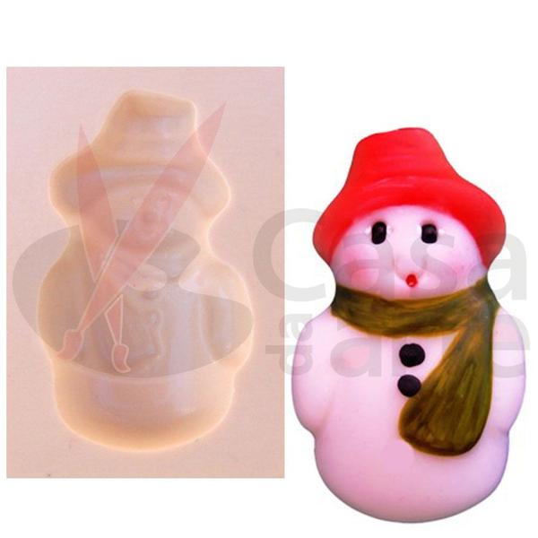 Imagem de Molde de Silicone para Biscuit Casa da Arte - Modelo: Mini Boneco de Neve N038