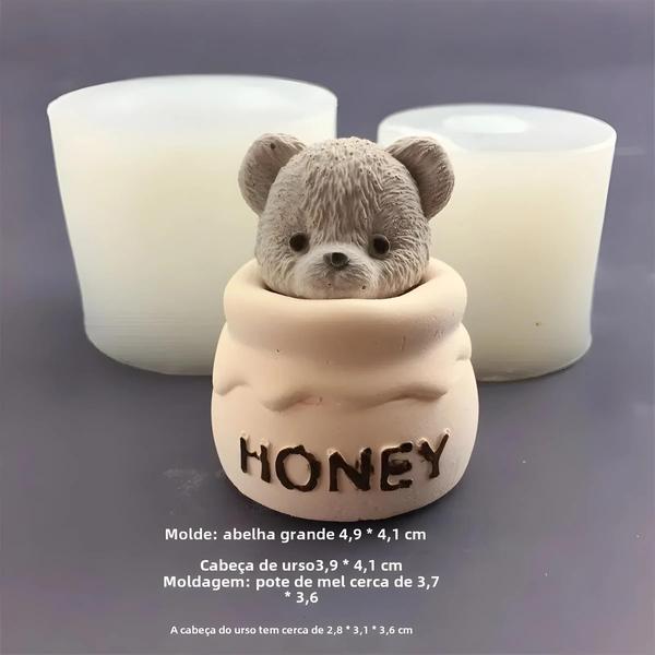 Imagem de Molde de Silicone para Bolo, Vela e Chocolate - Formato de Urso Coreano