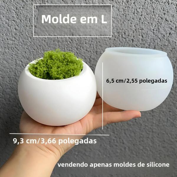 Imagem de Molde de Silicone para Vaso de Plantas Suculentas - Decoração de Mesa em Concreto