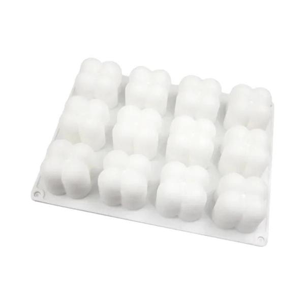 Molde de Silicone para Vela em Cubo - 12 Cavidades - Ideal para Mousse e Bolo Imagem de Molde de Silicone para Vela em Cubo - 12 Cavidades - Ideal para Mousse e Bolo