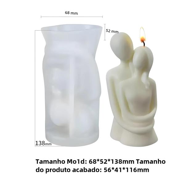 Imagem de Molde de Silicone para Vela em Formato de Casal - DIY Aromaterapia e Decoração