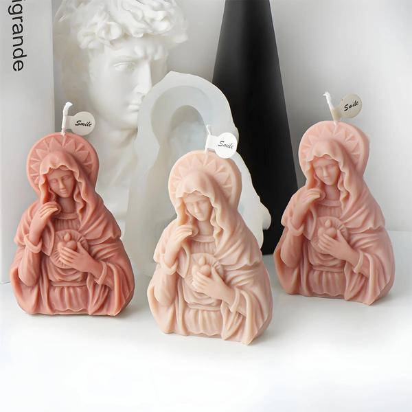 Imagem de Molde de Silicone para Vela - Família Sagrada (Jesus, Maria e José) - Decoração Católica para Casa