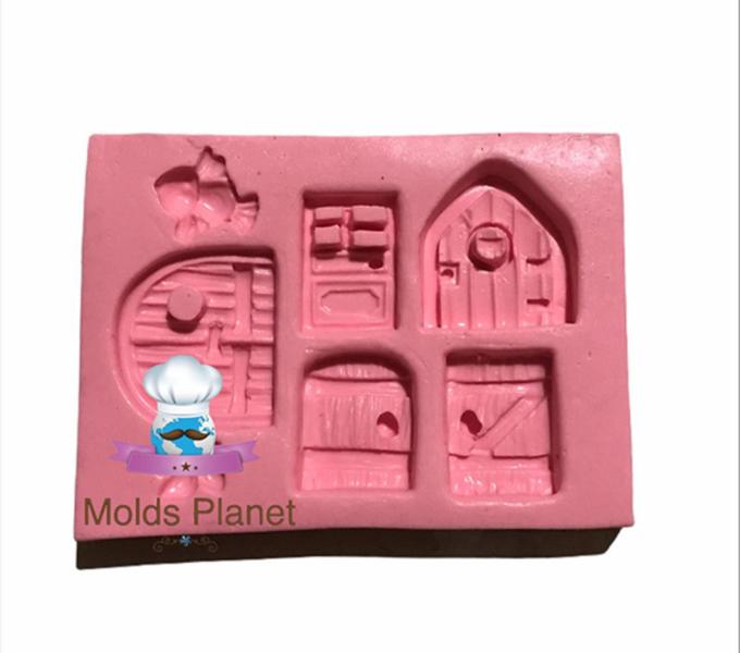 Imagem de Molde de silicone portas e casinhas, resina, confeitaria, biscuit molds planet rb789