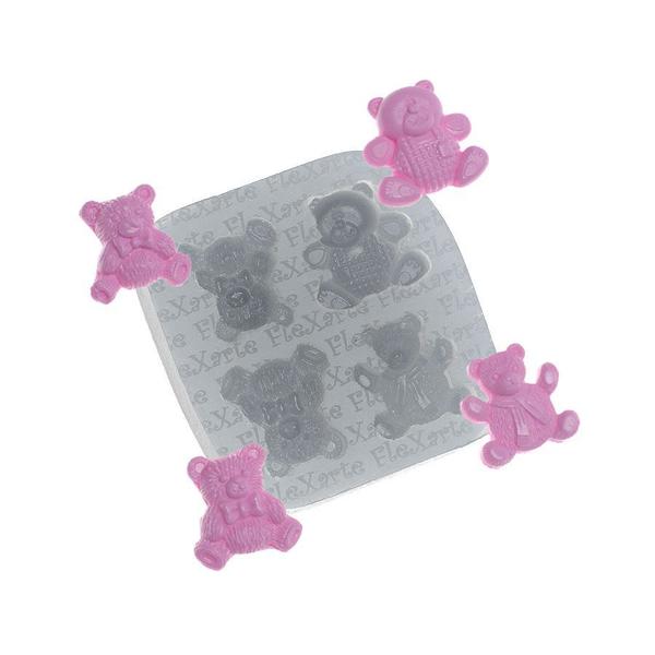 Imagem de Molde de Silicone Ursinhos Laylah Ref. 569 Flexarte