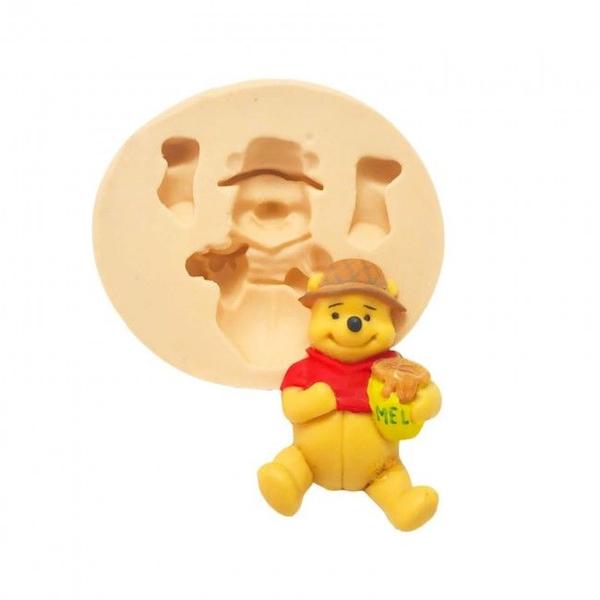 Imagem de Molde de Silicone Urso Ursinho Pooh Sentado Com Pote de Mel