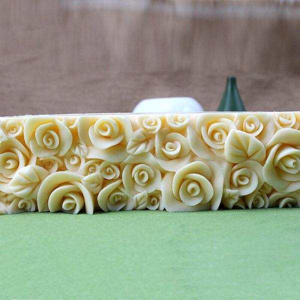 Imagem de Molde de silicone Wokex Retangle Bloom Rose Flower Soap Cake