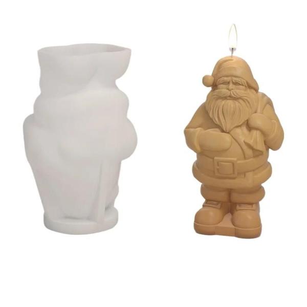 Imagem de Molde de Vela 3D de Papai Noel em Silicone - Artesanato de Natal