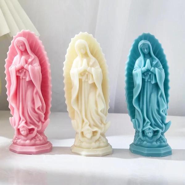 Imagem de Molde de Vela 3D de Silicone - Madonna, Mary - Para Resina, Gesso e Artesanato