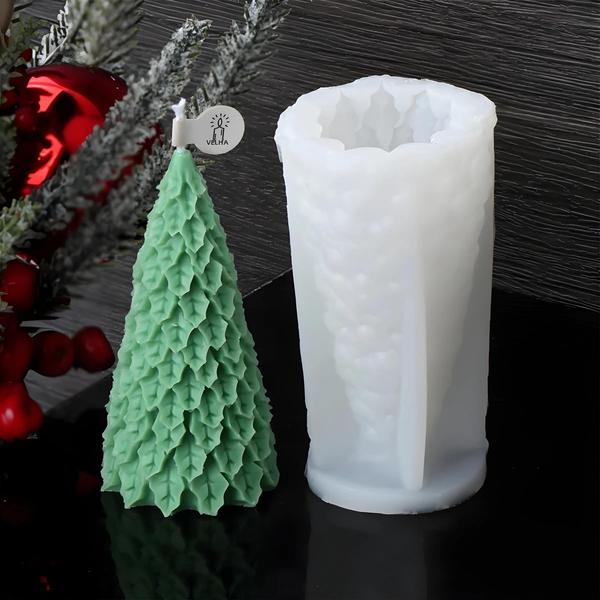 Imagem de Molde de Vela de Árvore de Natal 3D em Silicone - Para Resina Epóxi e Velas DIY