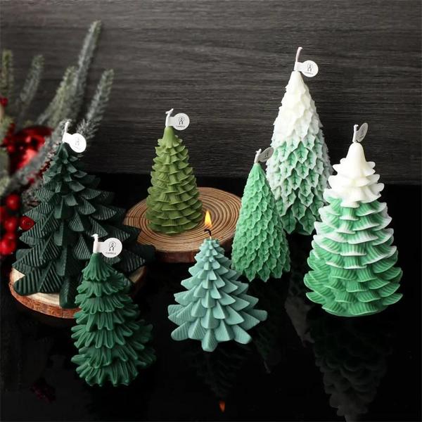 Imagem de Molde de Vela de Árvore de Natal 3D em Silicone - Para Resina Epóxi e Velas DIY