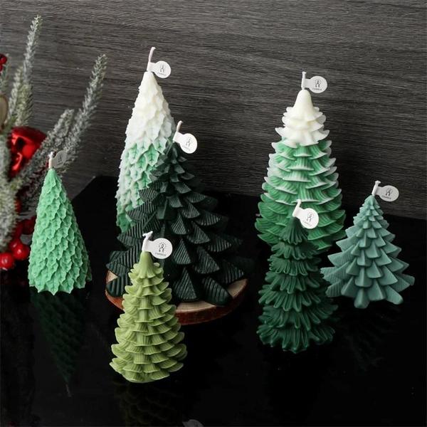 Imagem de Molde de Vela de Árvore de Natal 3D em Silicone - Para Resina Epóxi e Velas DIY