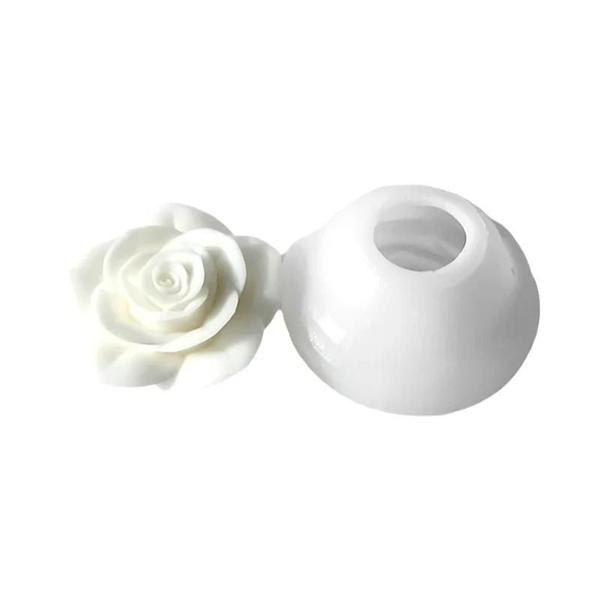 Imagem de Molde de Vela de Silicone 3D com Flor de Rosa - Ideal para Dia dos Namorados, Bolos, Sabonetes e Gelatinas