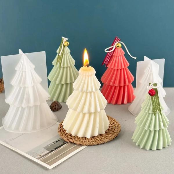 Imagem de Molde de Vela de Silicone 3D para Árvore de Natal - Faça Você Mesmo