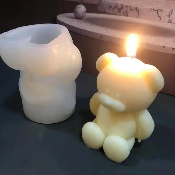 Imagem de Molde De Vela De Silicone De Urso 3D Para Faça Você Mesmo, Gesso, Resina, Sabão, Bolo, Ferramentas