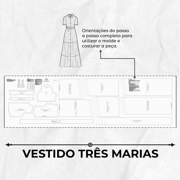 Imagem de Molde de vestido três marias by Wania Machado