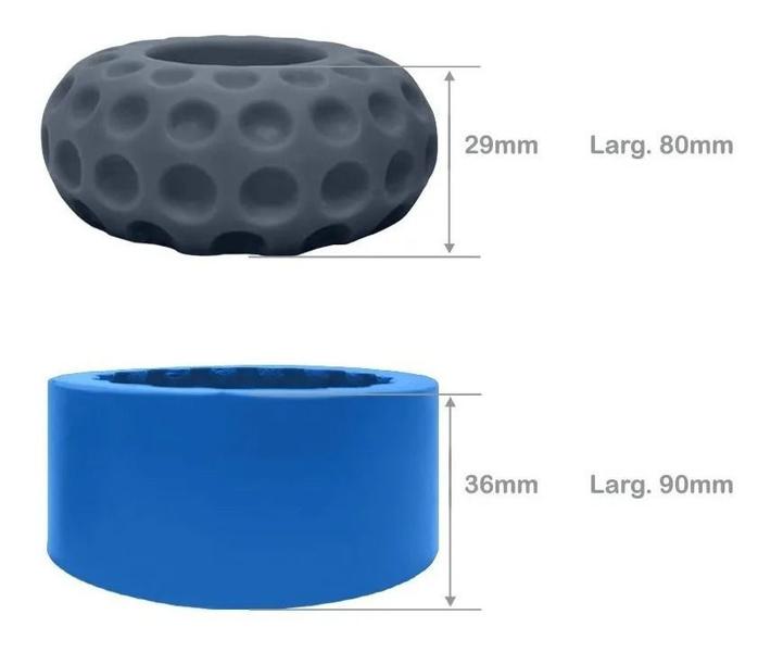 Imagem de Molde Forma Silicone Gesso Cimento Vela Vaso Baixo Bolinhas